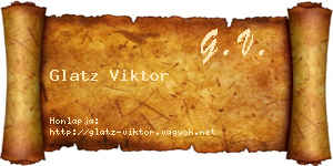 Glatz Viktor névjegykártya